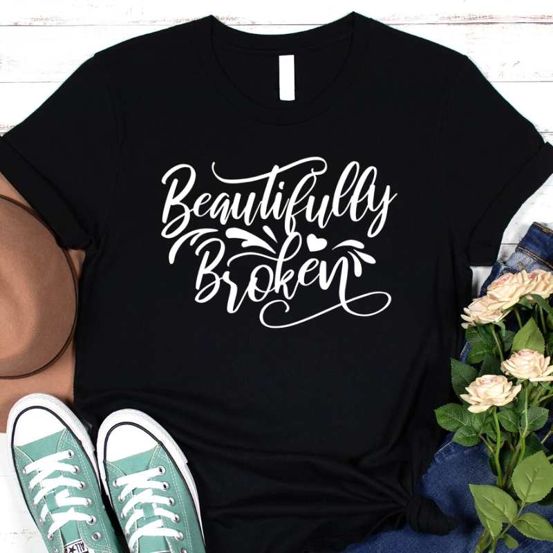 Beautifully Broken T-Shirt Heather Black