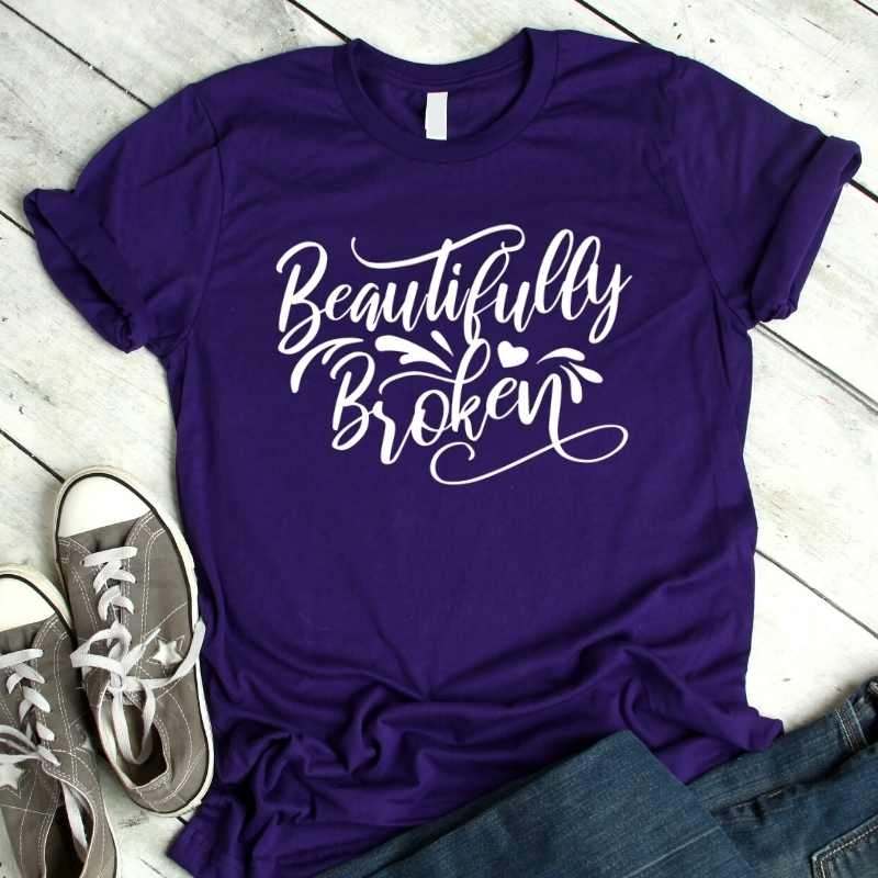 Beautifully Broken T Shirt Purple