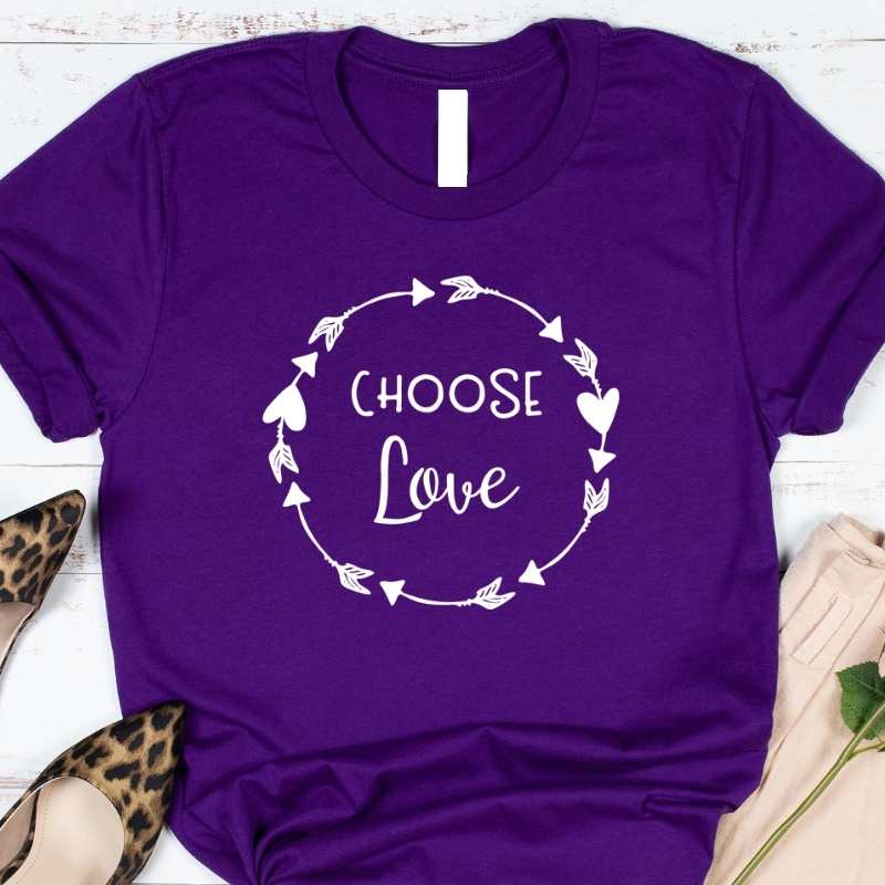 Choose Love T-Shirt Purple
