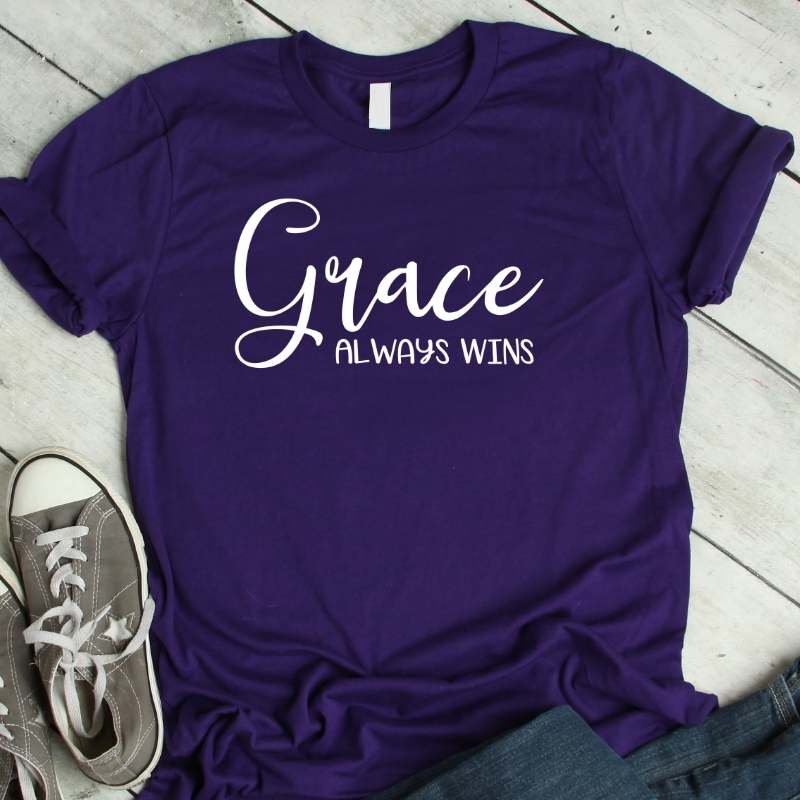 Grace Always Wins T-Shirt Purple